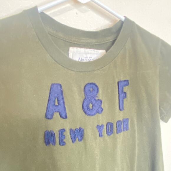 Abercrombie & Fitch Y2K Green Logo Baby Tee Size Small - Picture 3 of 9